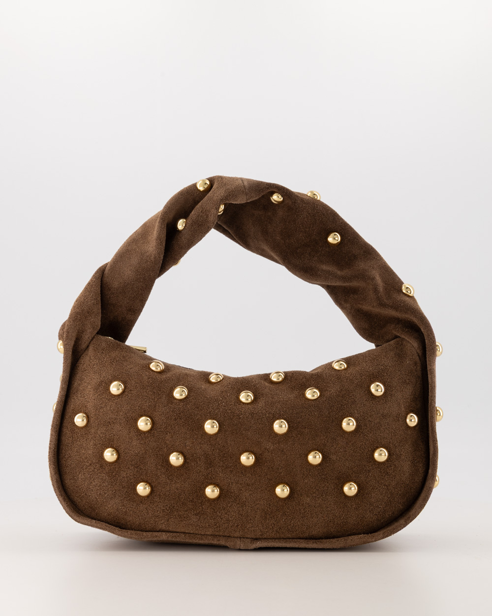 Lottie - Suede - Handtas - Taupe - 24 - Goudkleurig